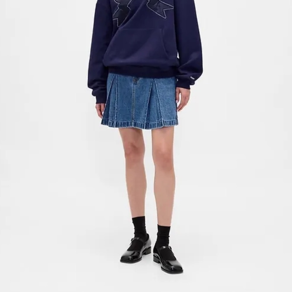 Gap x Sandy Liang Pleated Denim Mini Skirt
